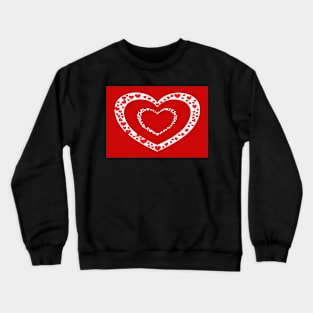 Red hearts with red background Crewneck Sweatshirt